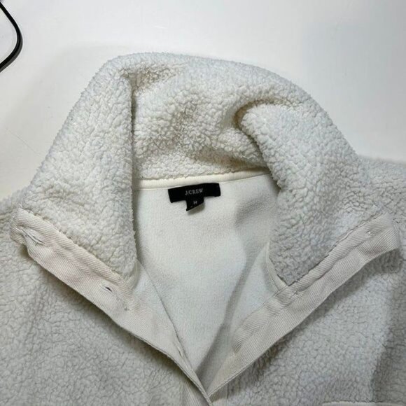 J Crew Sherpa Fleece Pull Over Sweatshirt Womens Medium‎ White - Picture 5 of 8